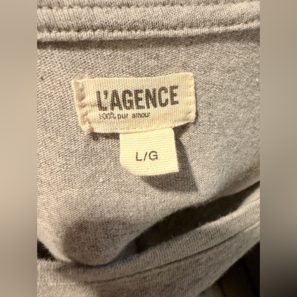 L'Agence Donna Crewneck Crop T-Shirt - L - Picture 4 of 5